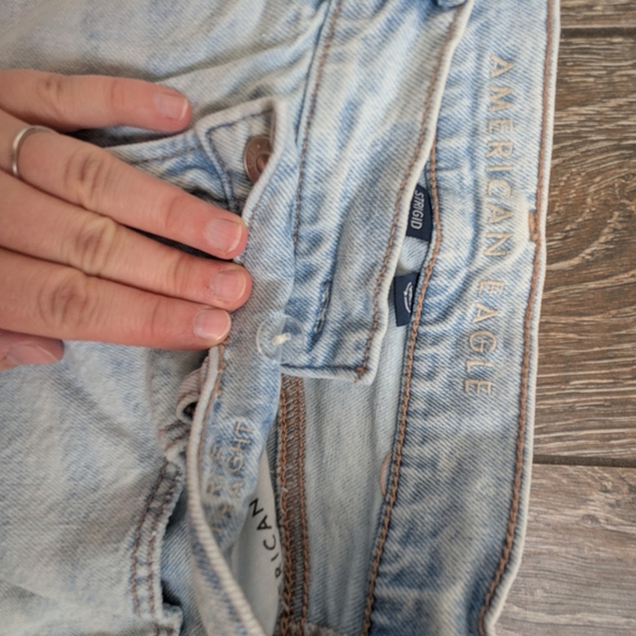 American Eagle Strigid Highest Rise Baggy Straight Jean Size 2 Crossover Waist - Picture 8 of 14